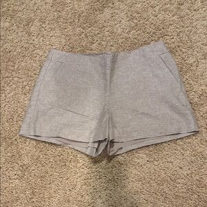 LOFT tan High Waist Shorts with gold metallic shimmer